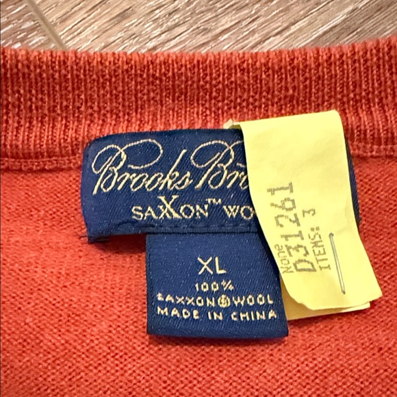 Brooks Brothers V-Neck Wool Sweater Vest in Orange - Picture 2 of 4